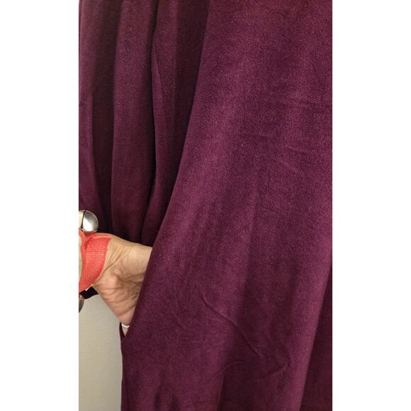 Vtg Vanity Fair S Purple Velvet Velour Robe Housecoat Lightweight Snap Pockets - Picture 5 of 11